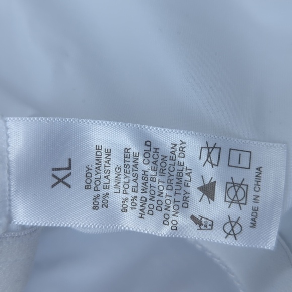 Luvly One Blue & Gold Delphine V-Neck Swimsuit with Lace Trim - Size XL NWT - Picture 4 of 5